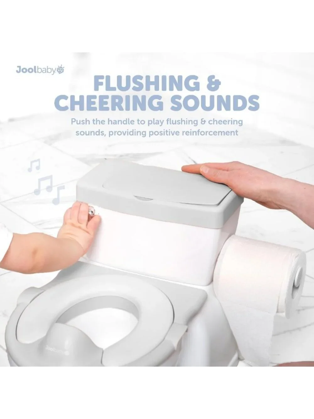 Realistic 2-in-1 Potty with Flushing Sounds, Wipes Storage & Easy Clean - Gray